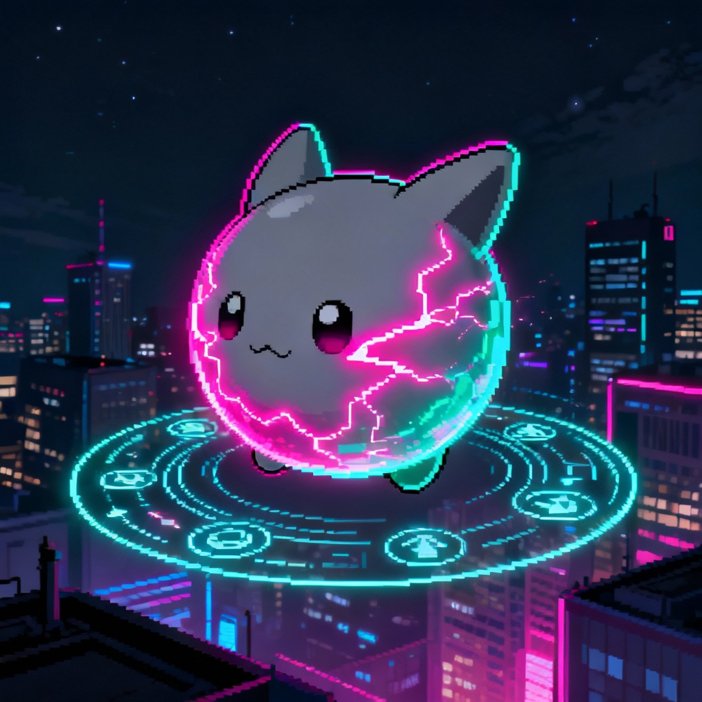 AI Ash Navi Pet neon cyber companion