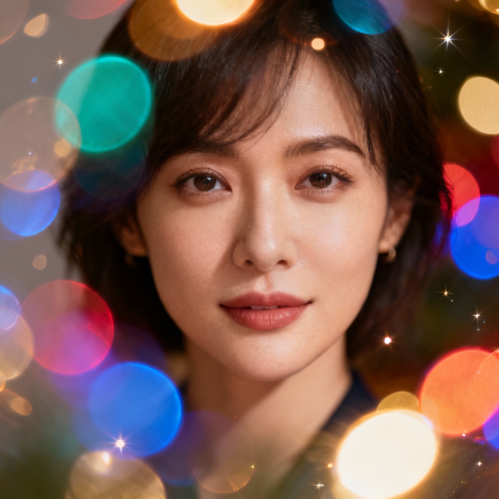 AI holiday bokeh lights overlay for portraits and products
