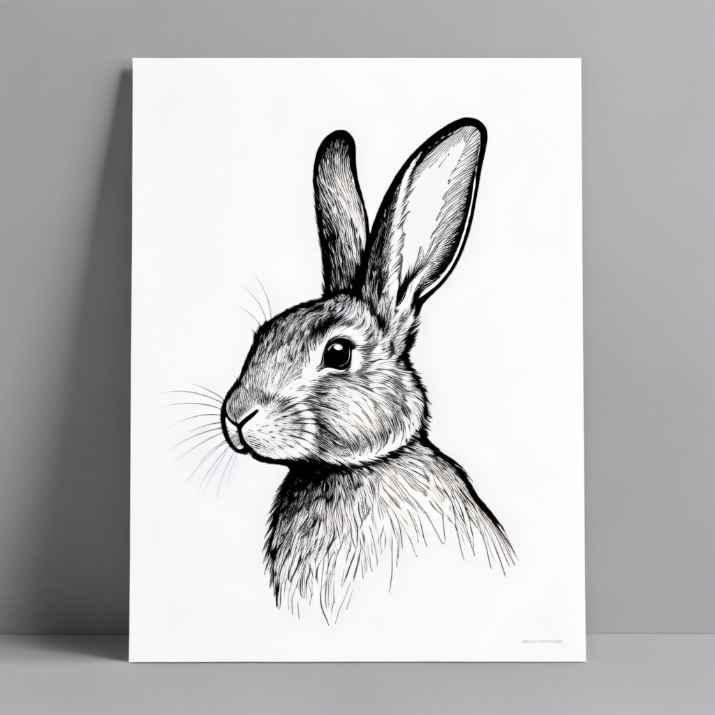 AI minimalist line art rabbit