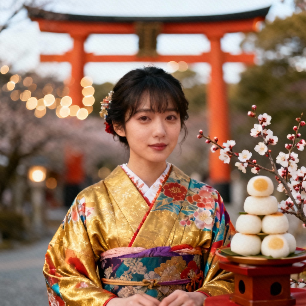 AI Shogatsu kimono New Year portrait