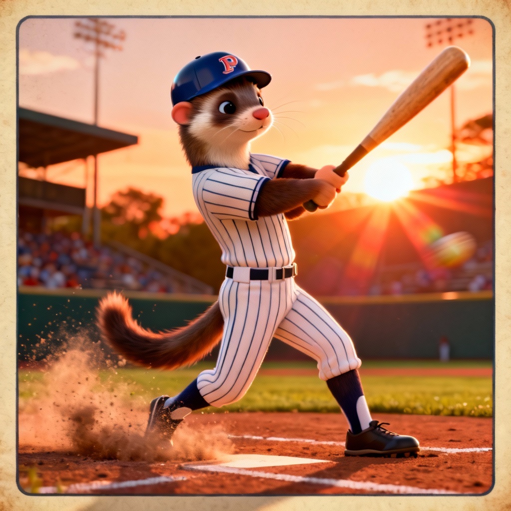 AI ferret baseball pet mascot