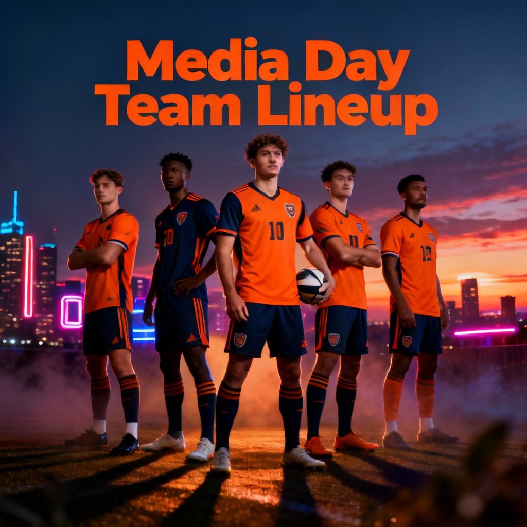 AI pro-style basketball lineup poster at sunset