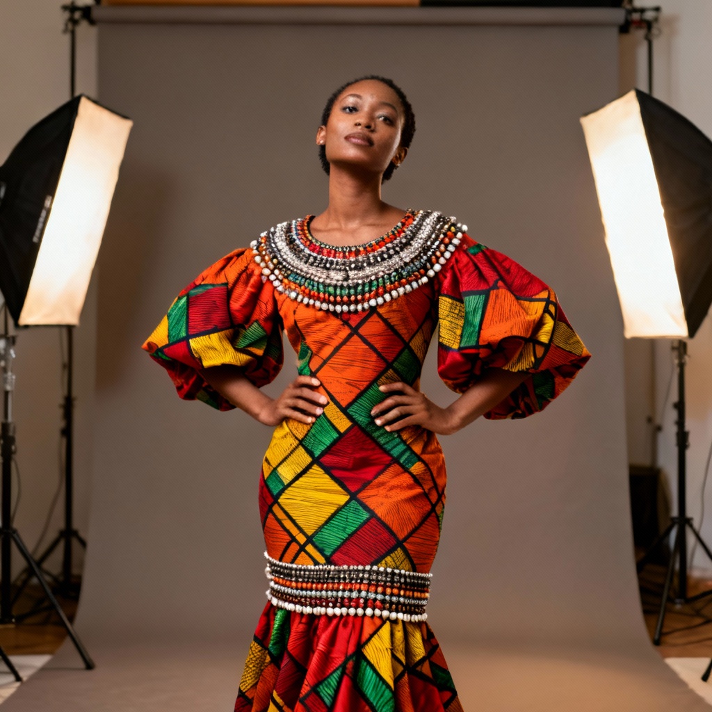 AI African Ankara fashion portrait