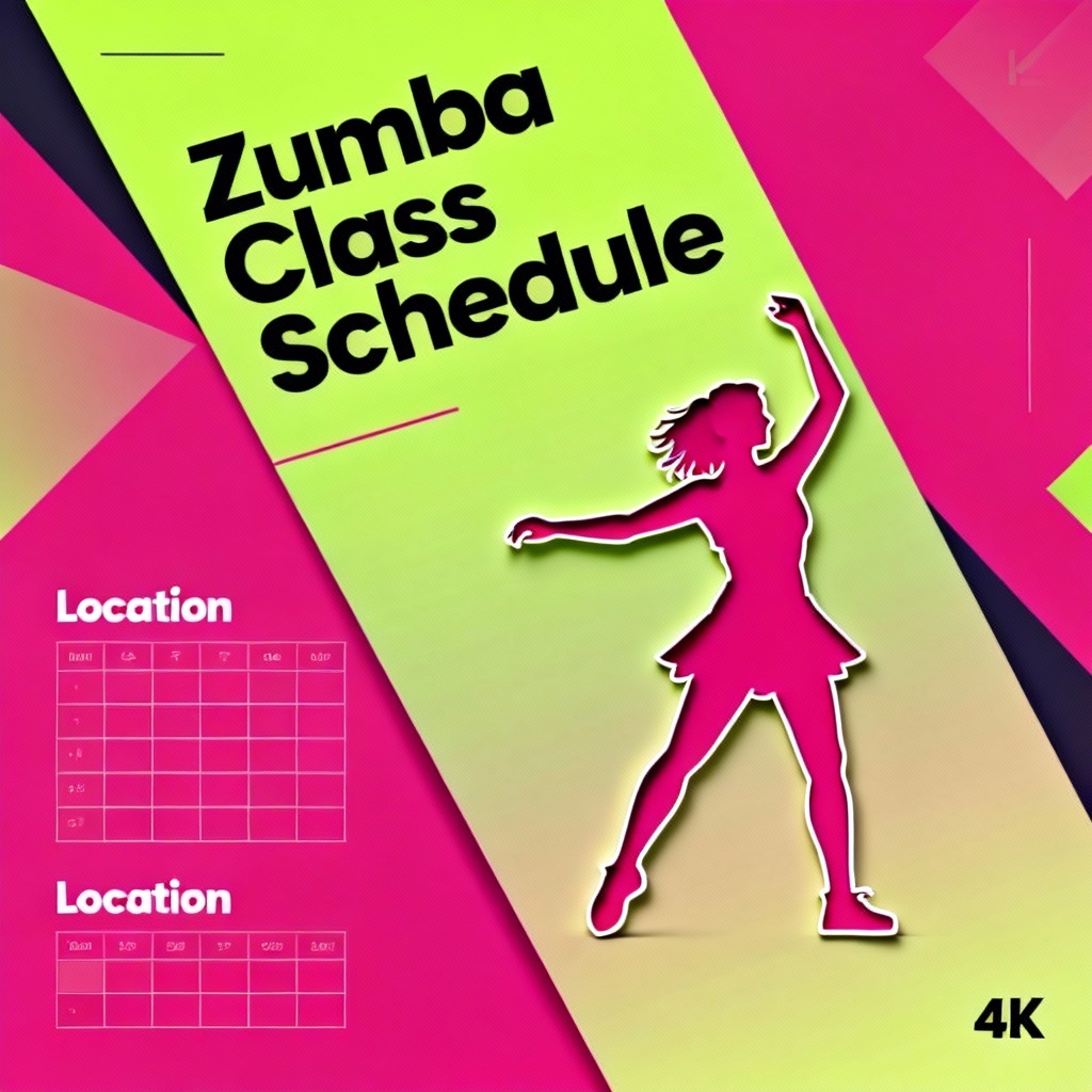 AI Zumba class flyer template with bold typography