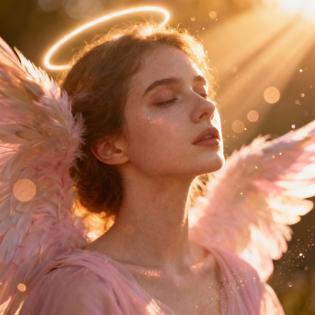 Seraphic dawn angelic halo portrait