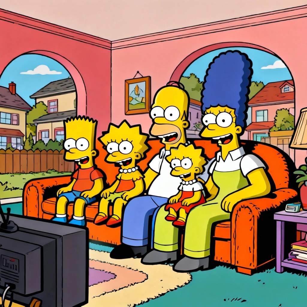 AI Simpsons Family Couch Scene