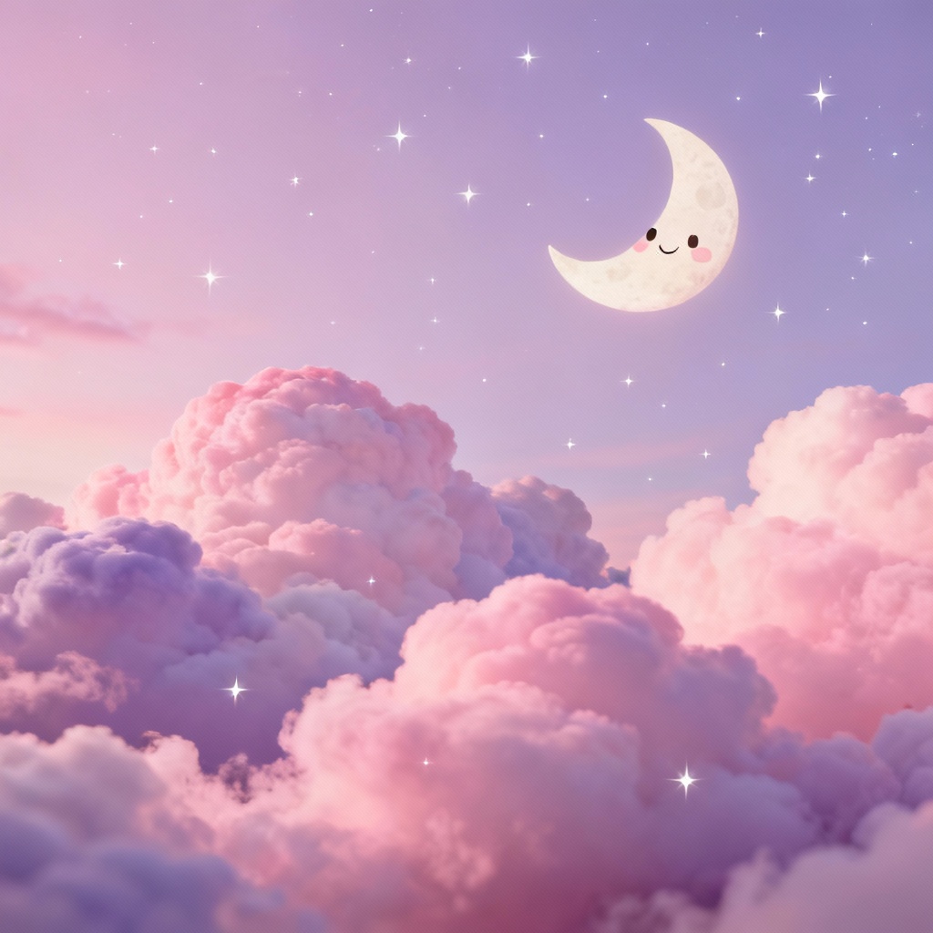AI pastel cloud kawaii sky wallpaper