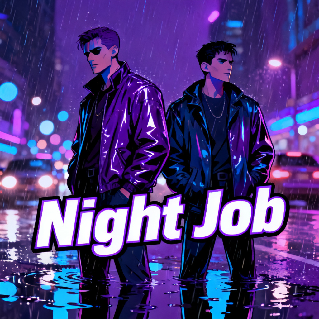 AI GTA-style neon night duo ready for a heist
