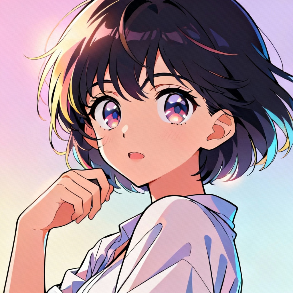 AI anime avatar with cel shading and vibrant eyes