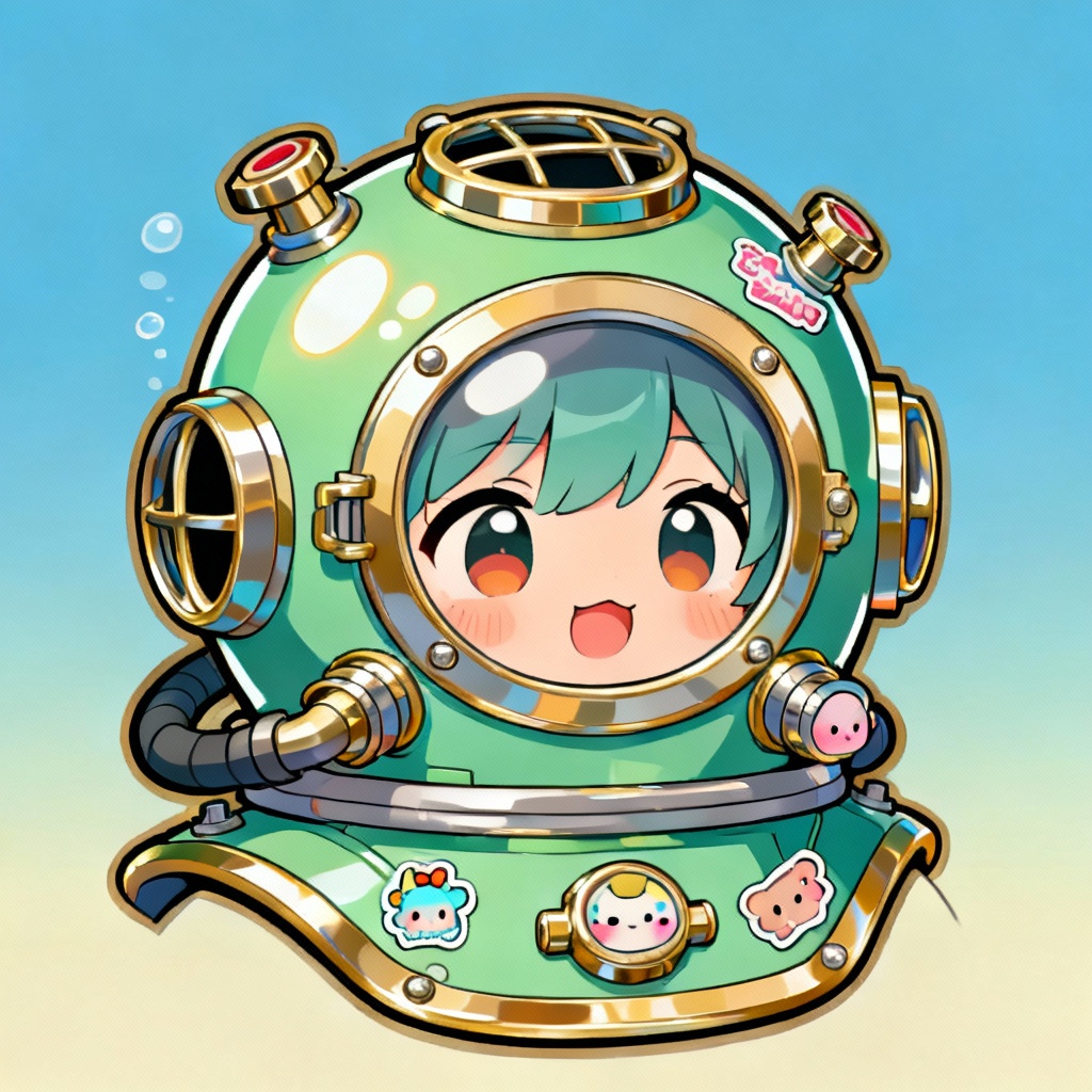 AI anime diving helmet character design
