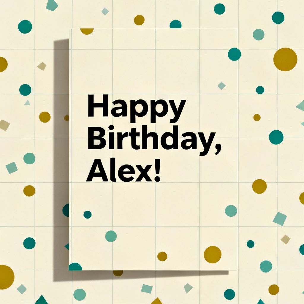 AI Modern Minimalist Birthday Greeting Card