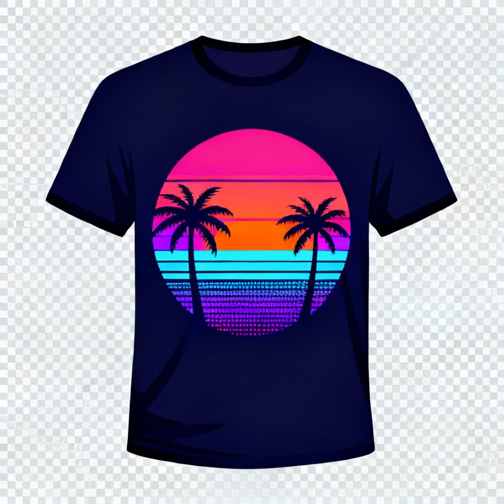 AI Retro Sunset T-Shirt Graphic