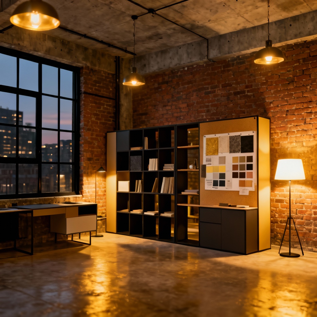 AI Industrial Loft Studio Apartment