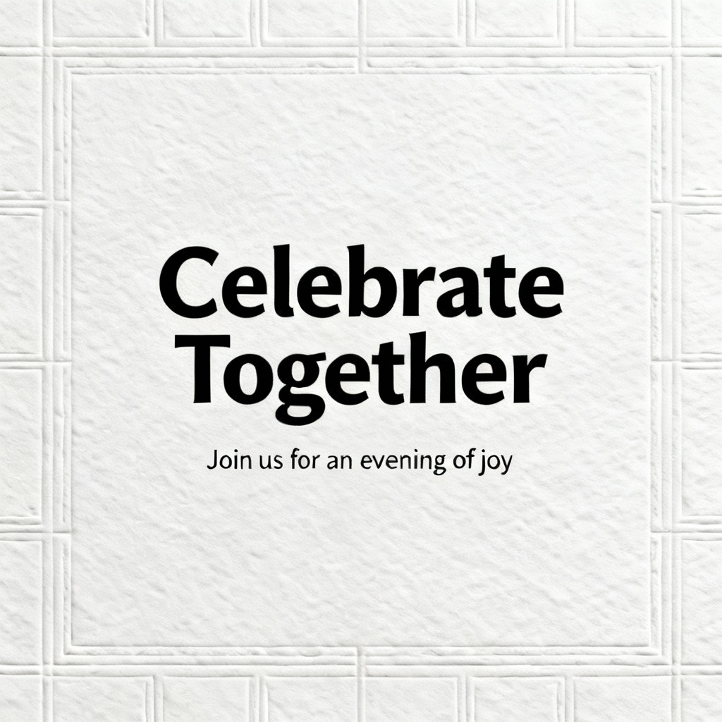 AI modern minimalist black and white invitation card design