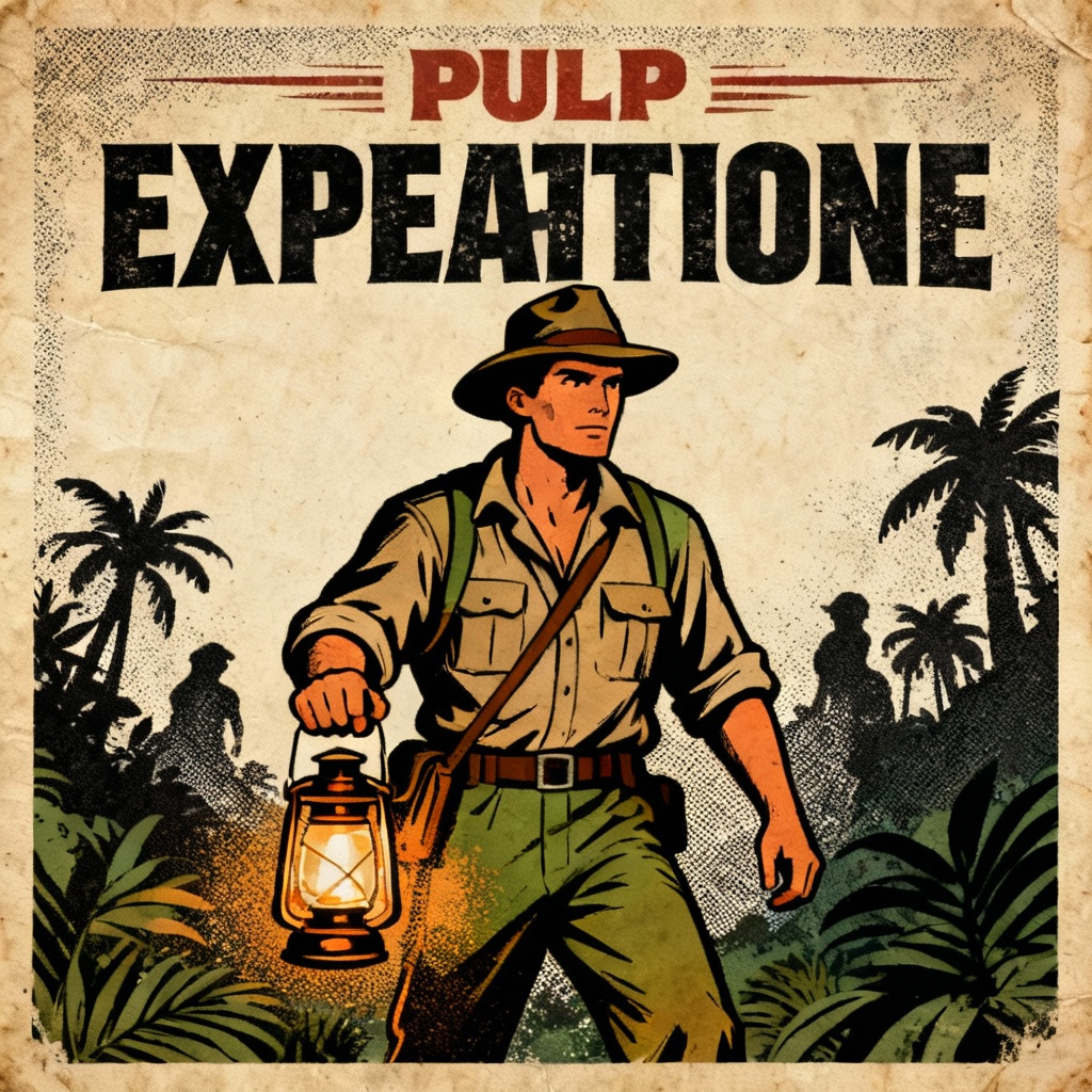 AI Retro Pulp Explorer Poster