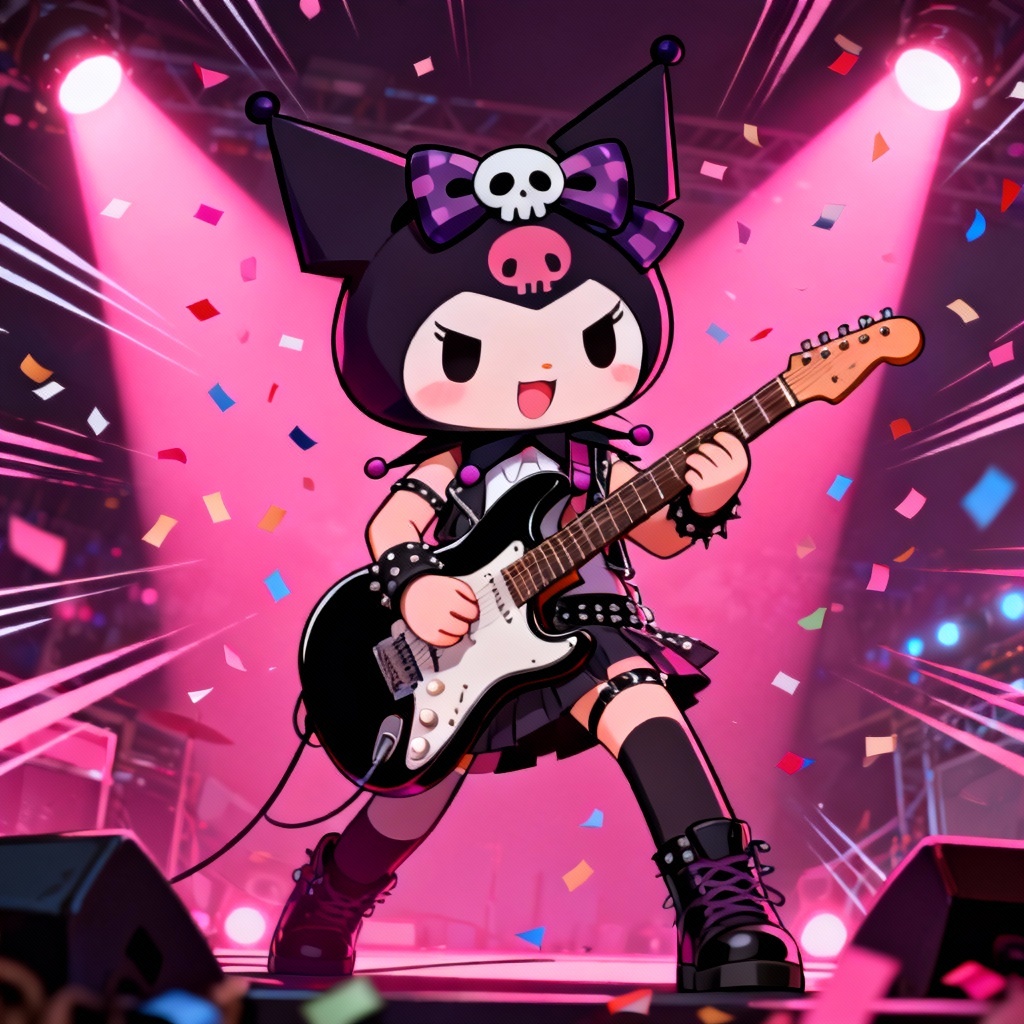 AI Kuromi rockstar concert poster