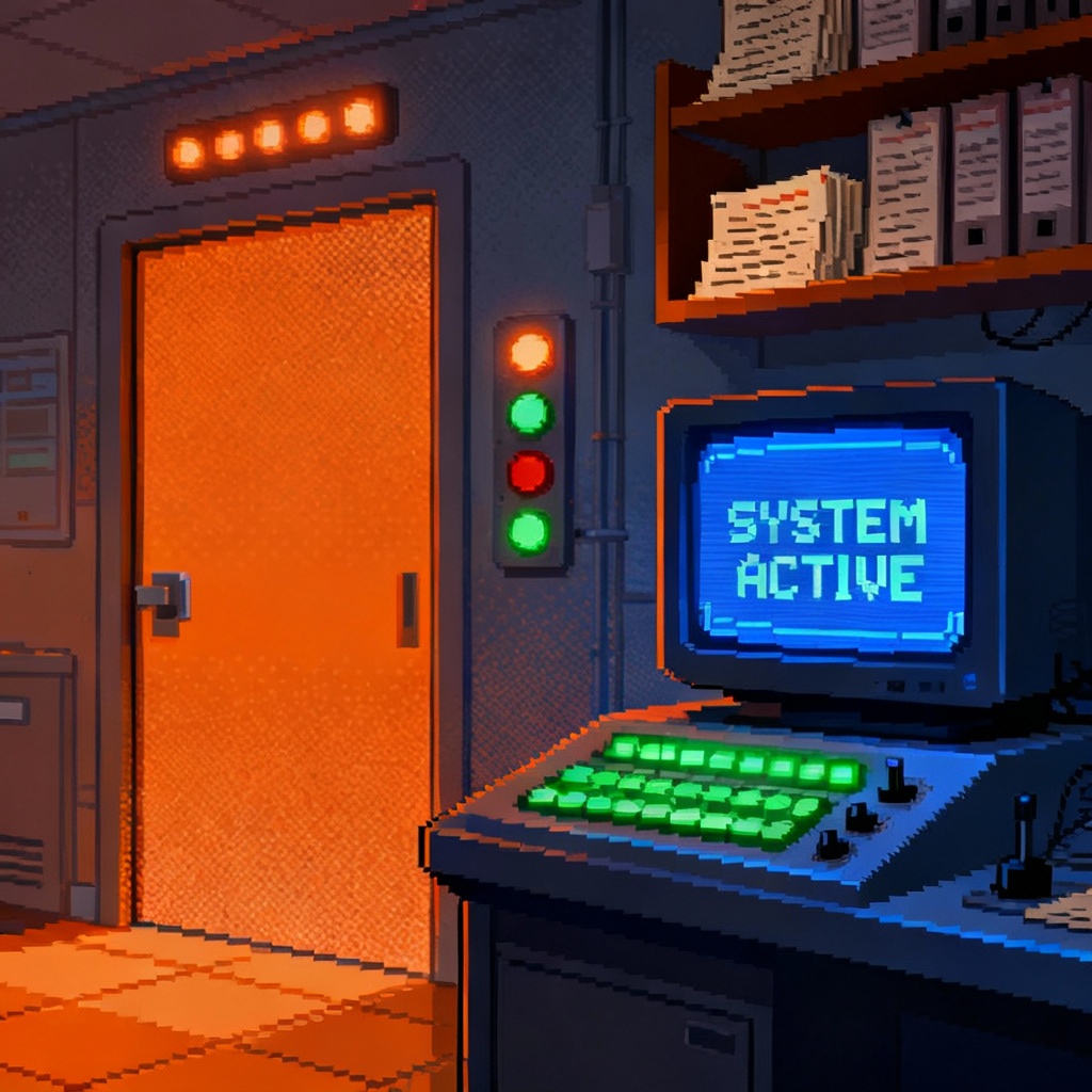 AI FNAF pixel art scene