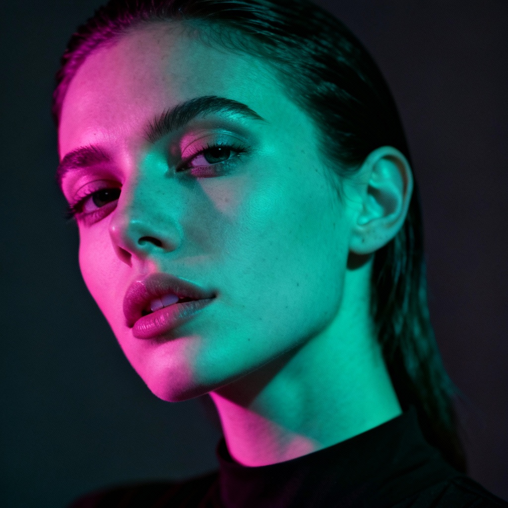 AI creative color gel profile photo