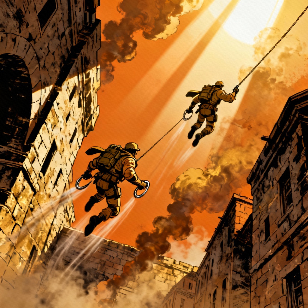 AI ODM gear city chase scene