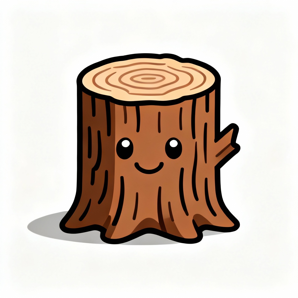 Vector mascot logo of a smiling cartoon tree stump