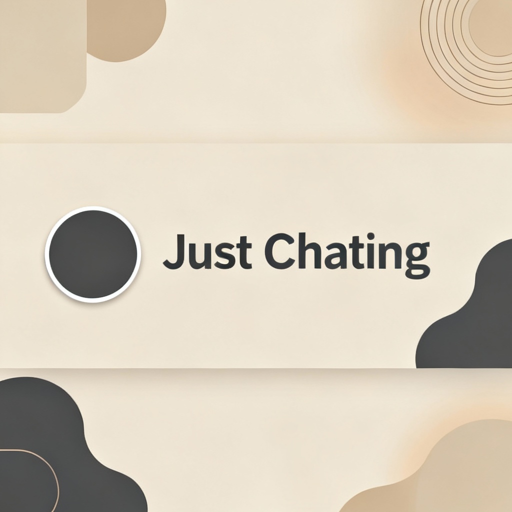 Minimal Just Chatting Twitch banner with clean typography