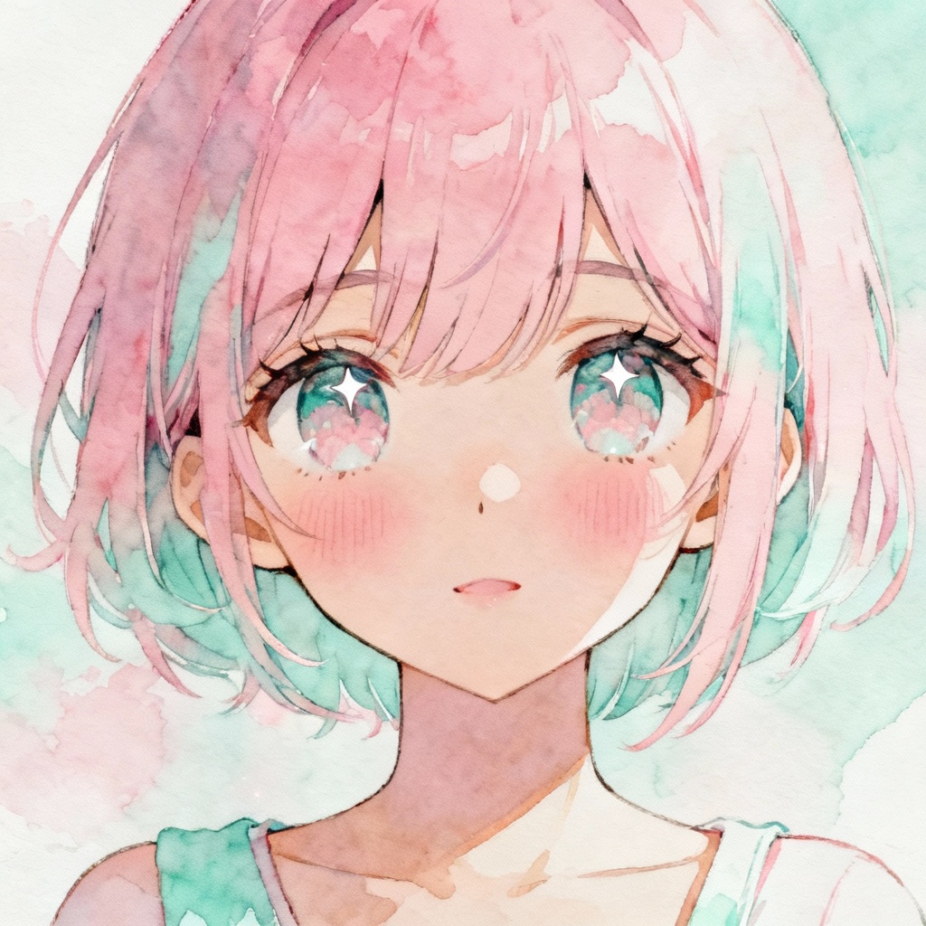 Anime Style AI Girl Avatar in Pastel Colors