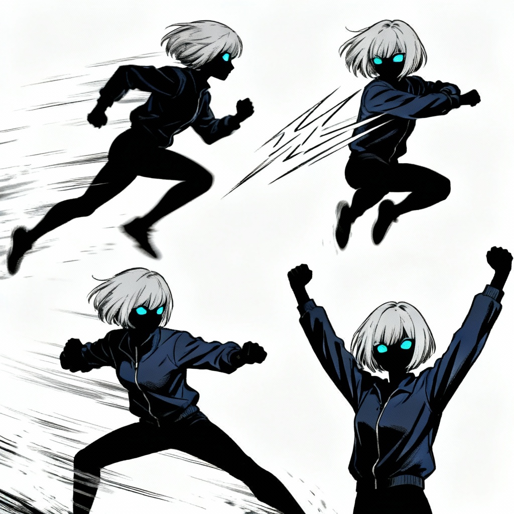 AI consistent character pose pack with dynamic action stances
