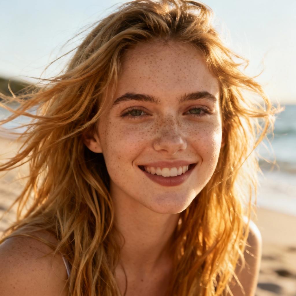 AI beachy honey blonde hairstyle