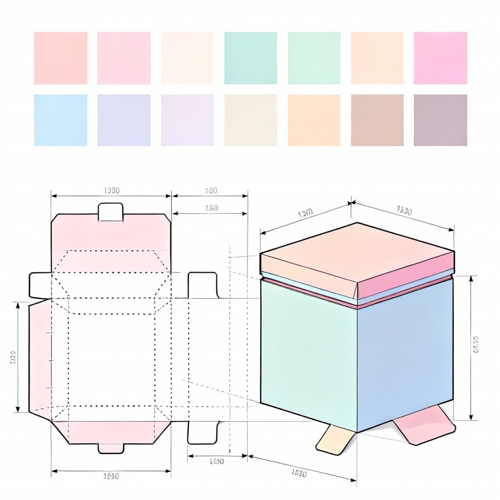 AI papercraft gift box template