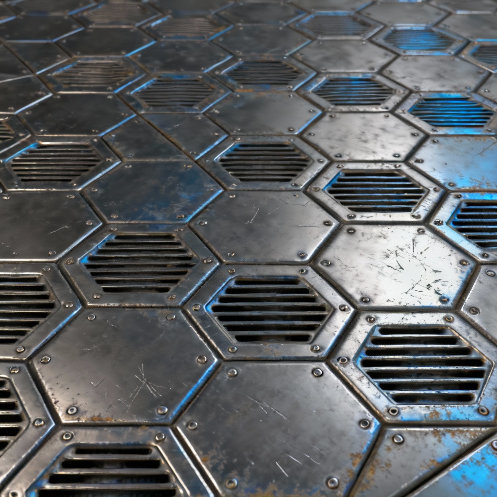 AI sci fi panel floor texture