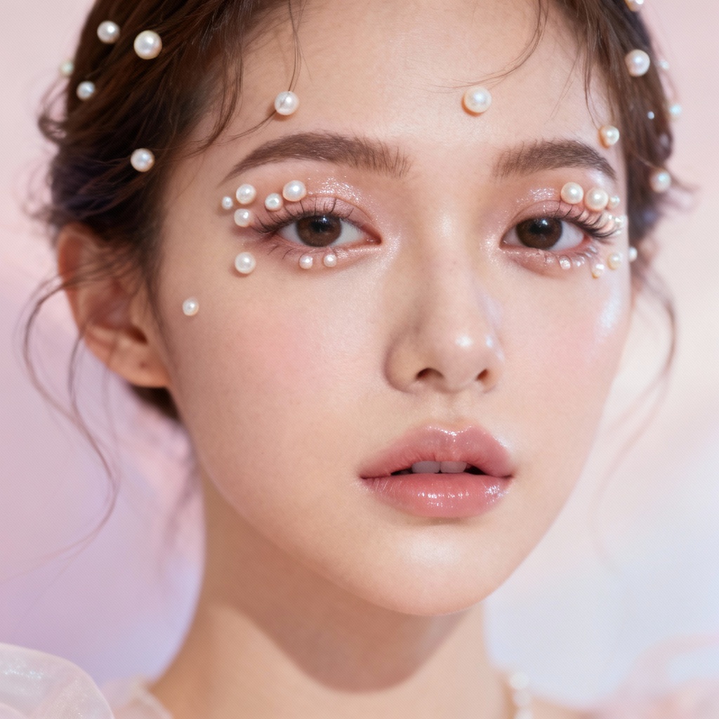 AI gorgeous pearlcore beauty portrait