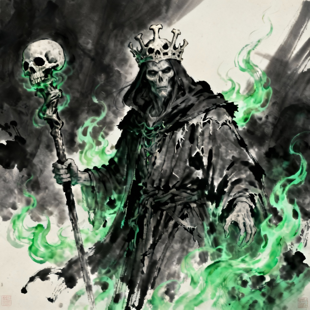 AI villain boss necromancer concept art