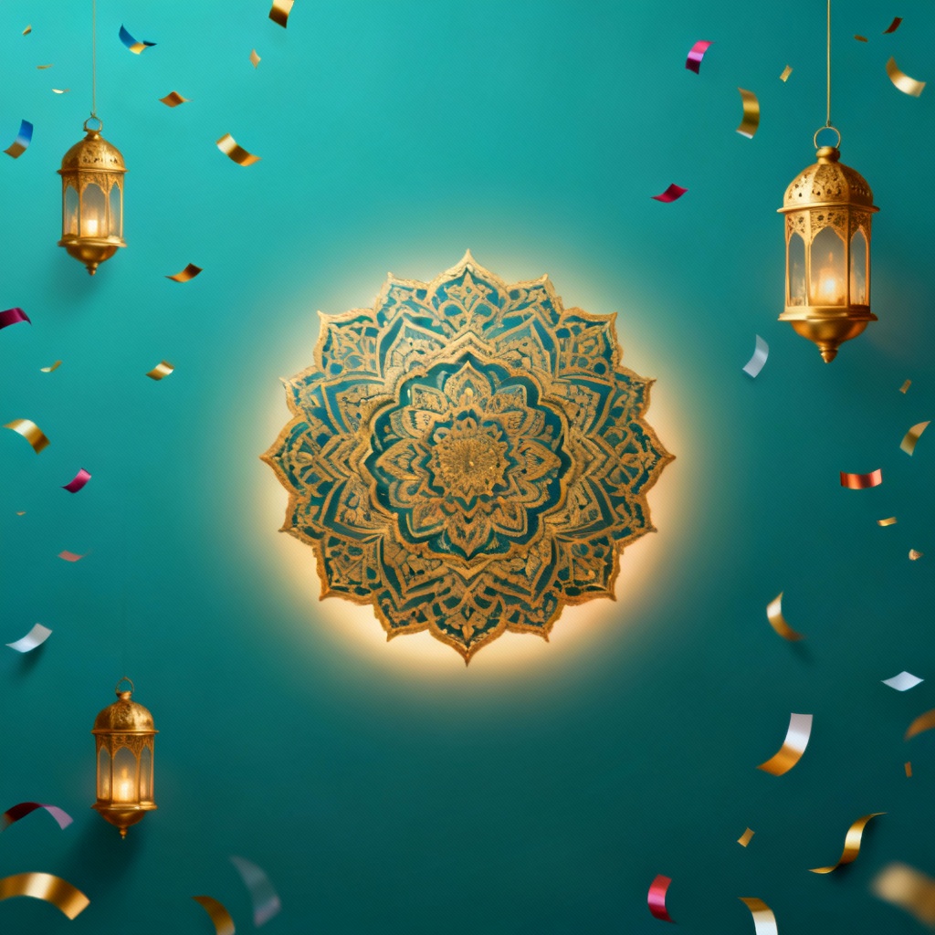 AI Eid Mubarak Mandala Background