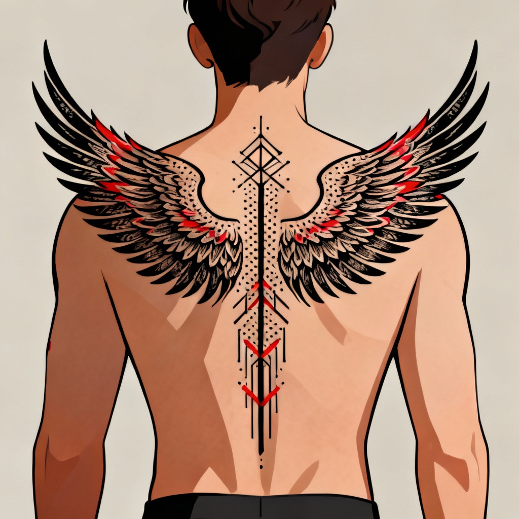 AI Phoenix Full Back Tattoo Art on Adult Back