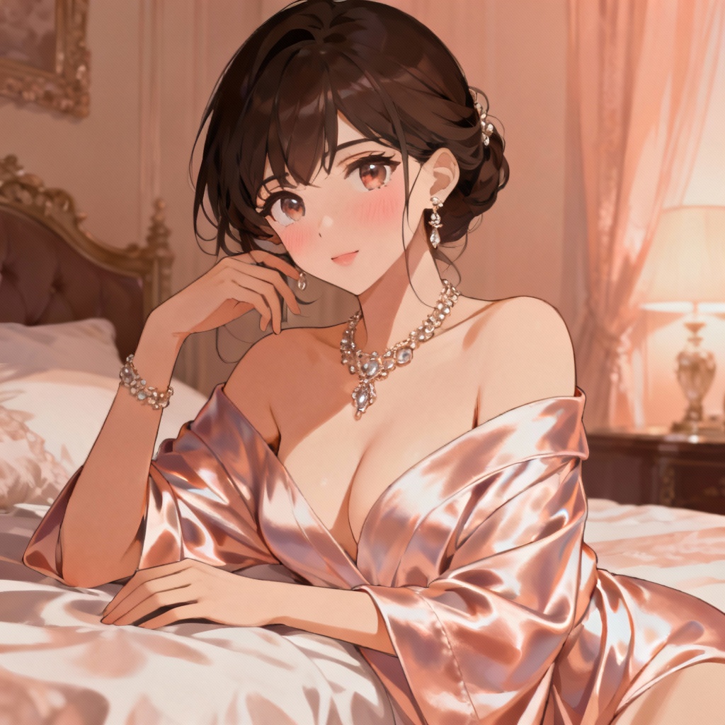 AI sexy anime glamour portrait with soft lighting