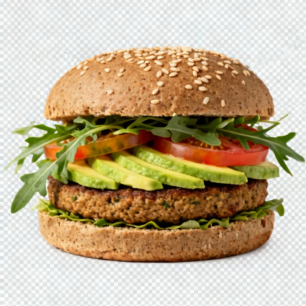 Veggie burger PNG transparent