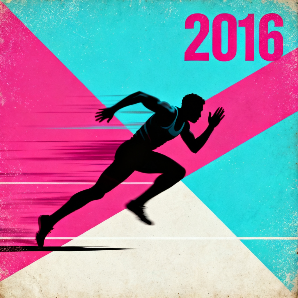AI duotone fitness poster with 2016 design