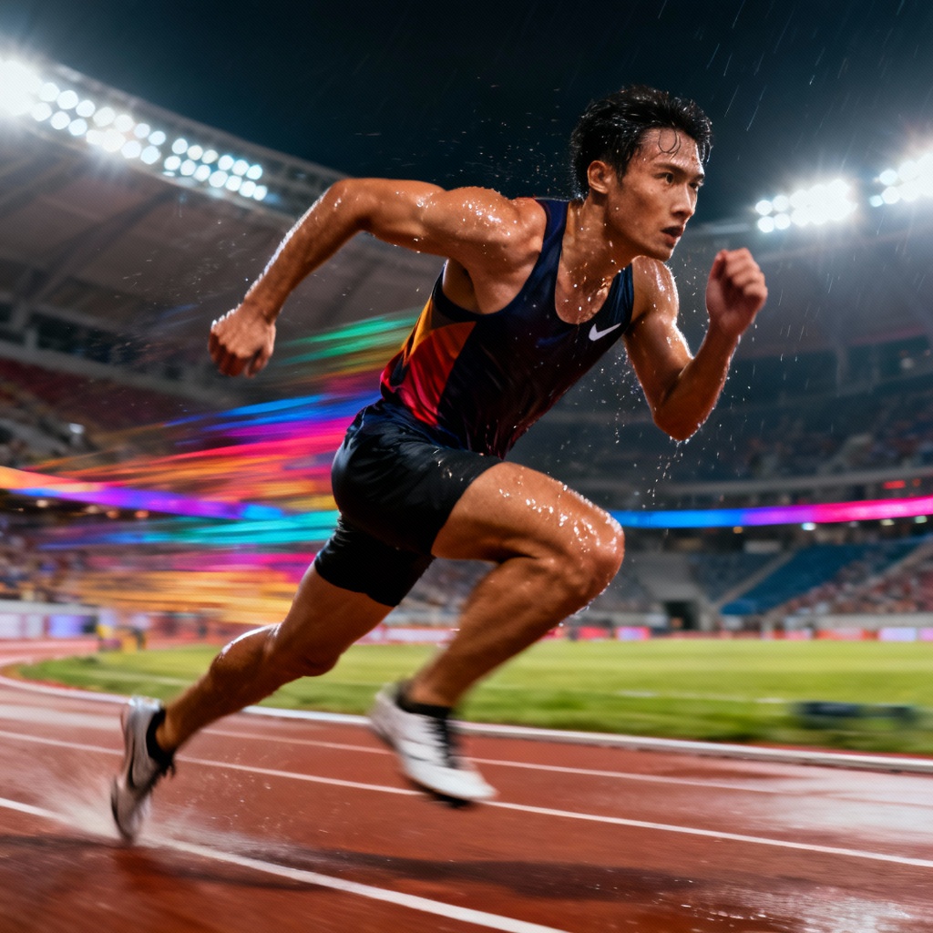 AI anime to real athlete action photo