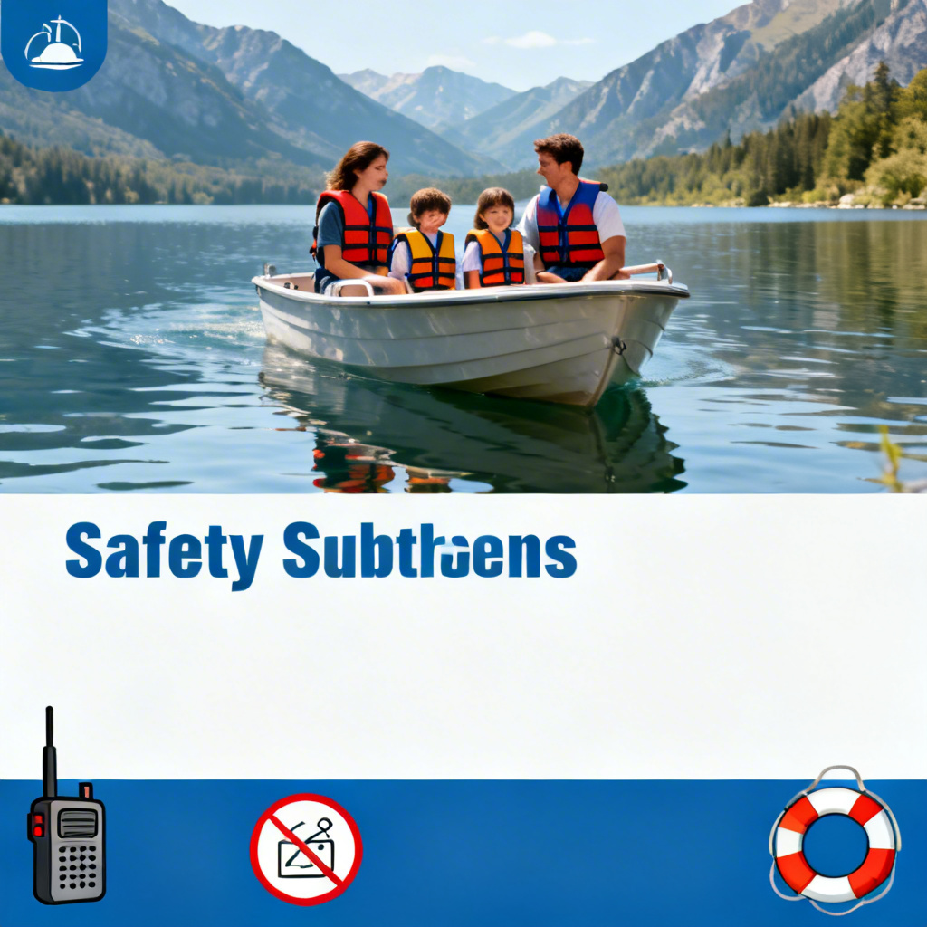 AI boating safety poster with life jacket message