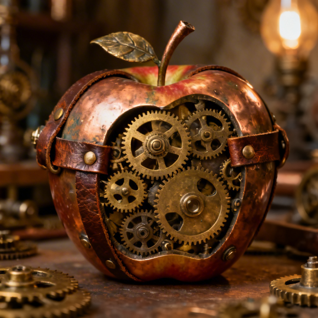 AI Steampunk Clockwork Apple
