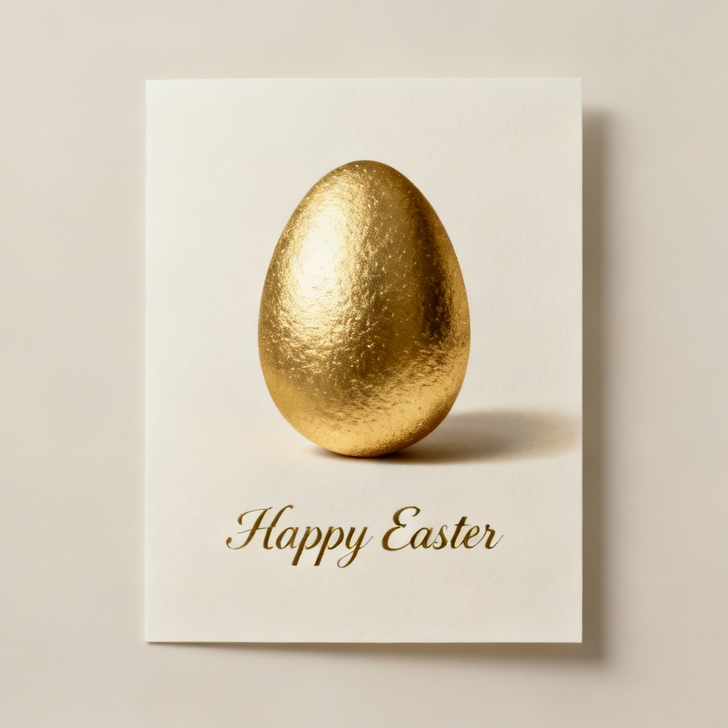 AI Elegant Gold Foil Easter Card