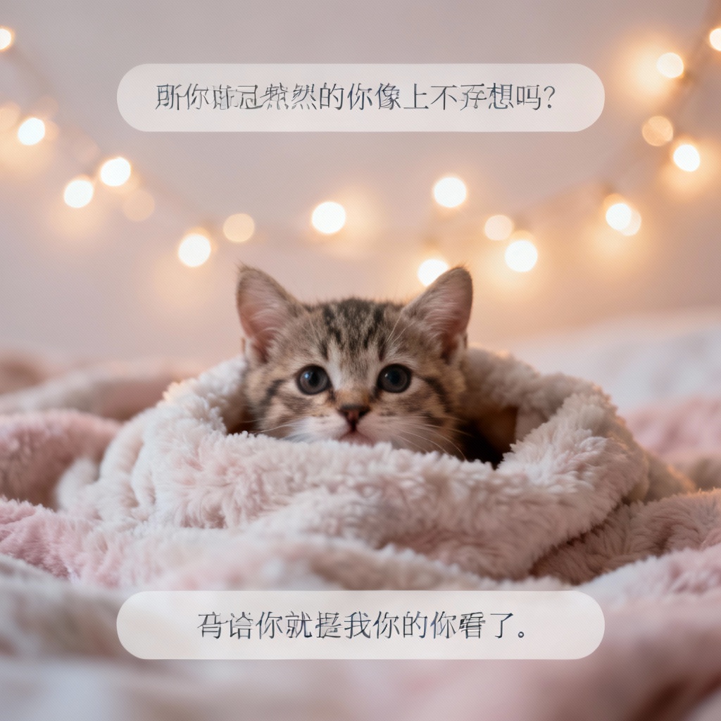 AI cat meme example peeking from blanket