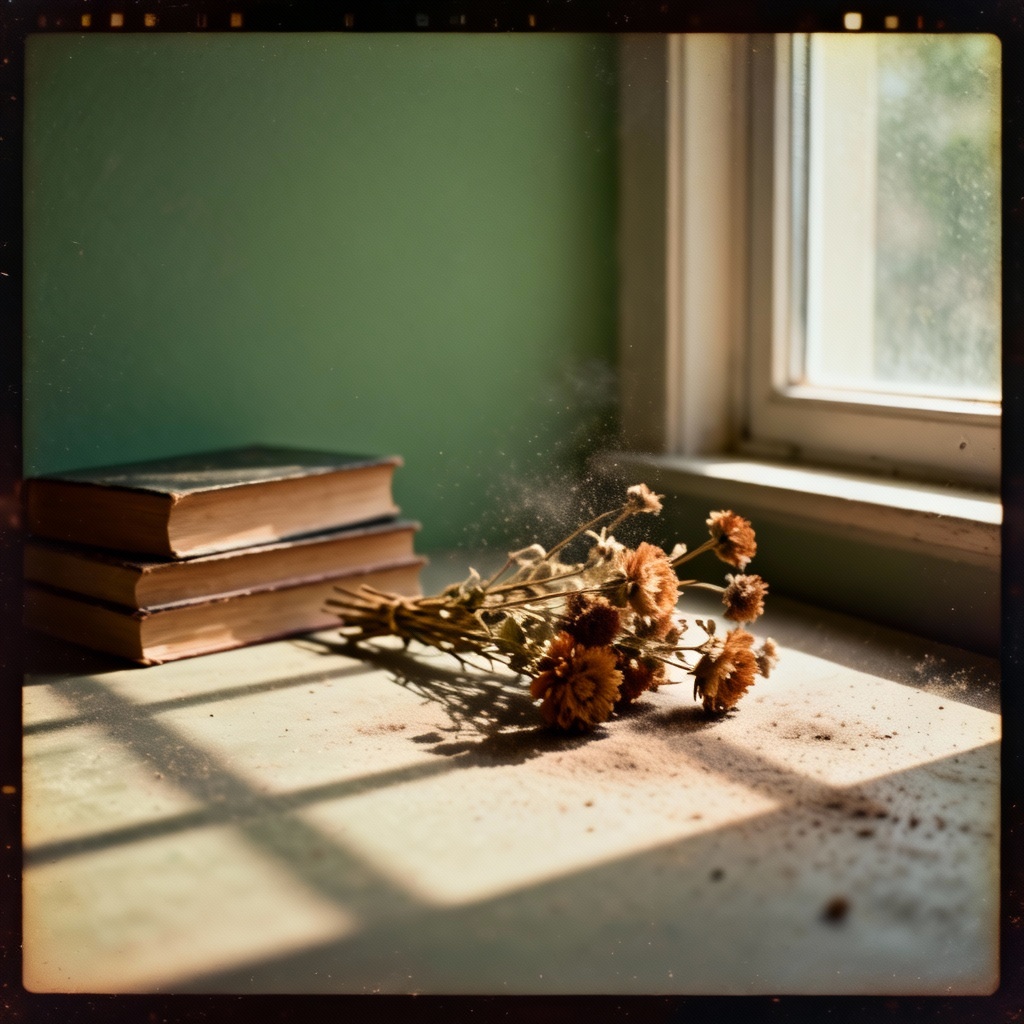 AI Moody Still Life With Retro Film Look