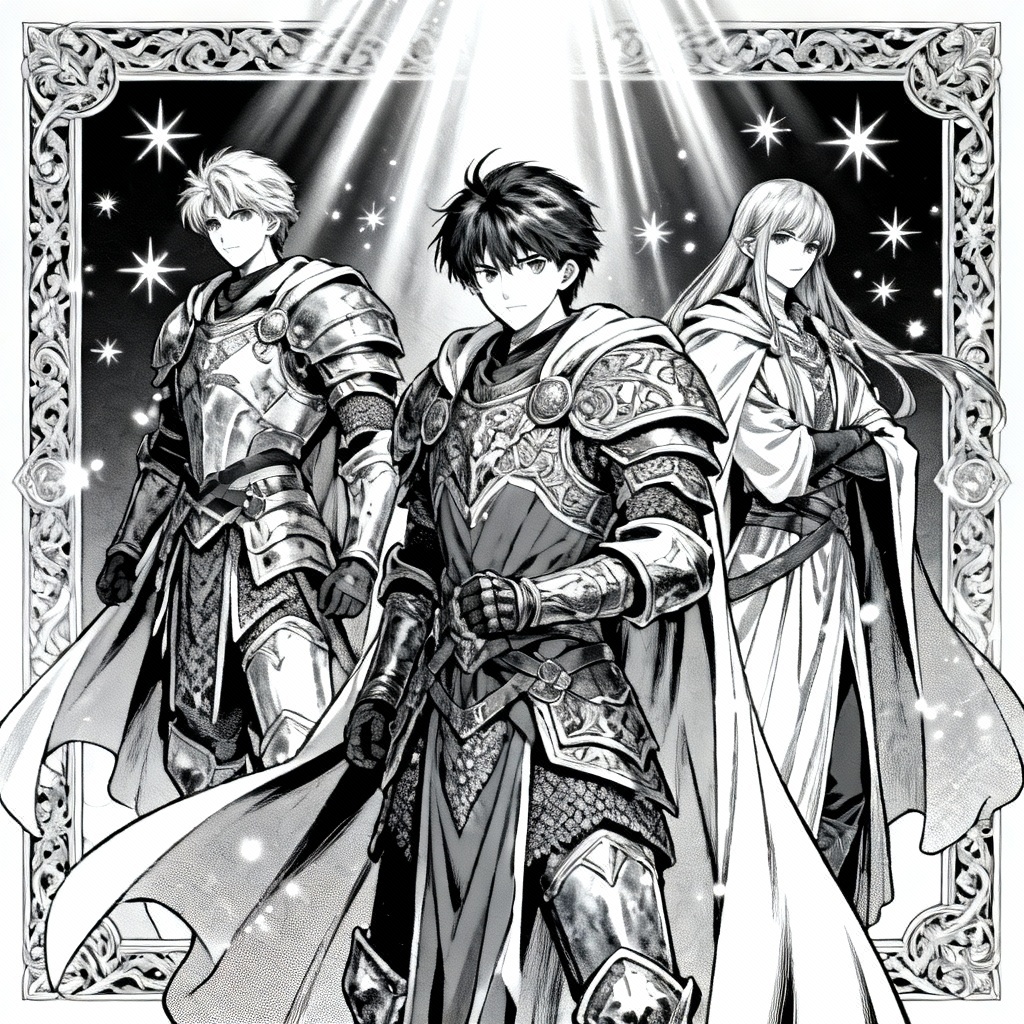 Fantasy isekai party group shot manga page