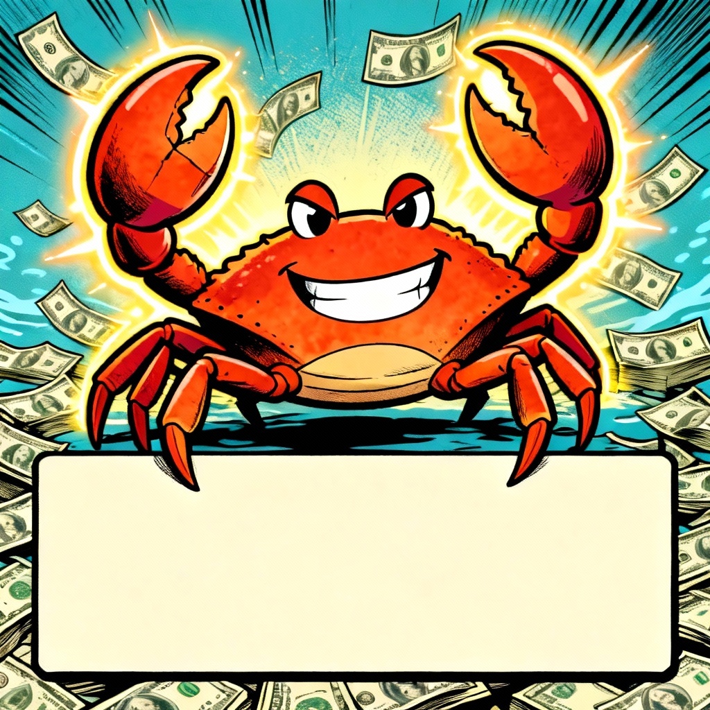 AI Mr. Krabs money meme template with blank caption area