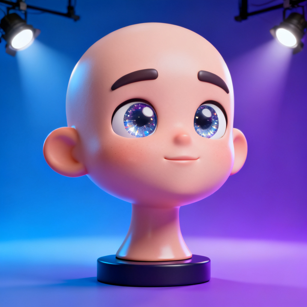 AI 3D caricature with glossy render and studio light