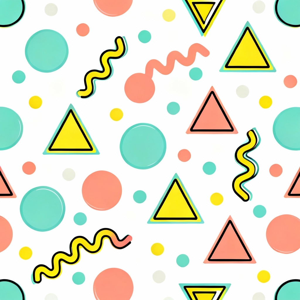 AI pastel memphis confetti seamless pattern