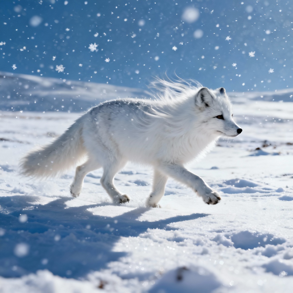 AI Arctic Fox In Snowstorm