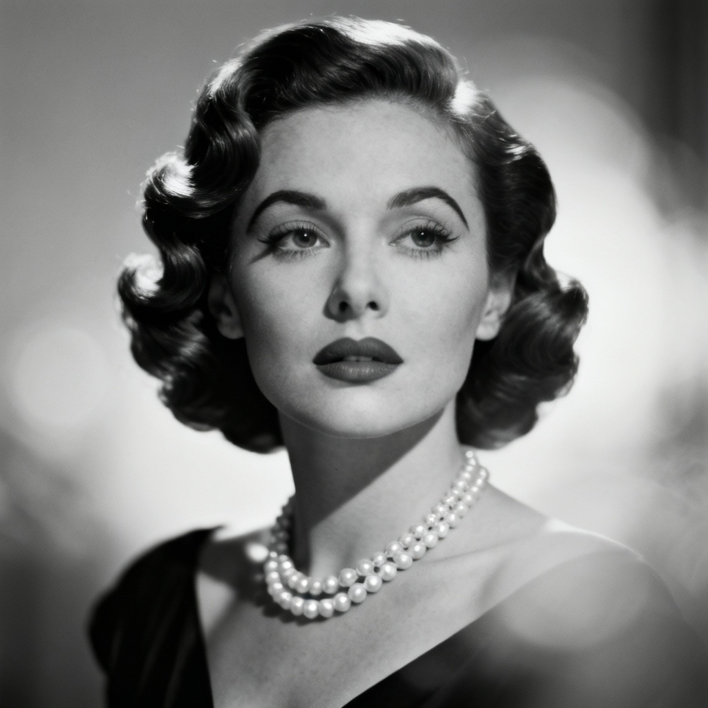 AI vintage Hollywood actress portrait