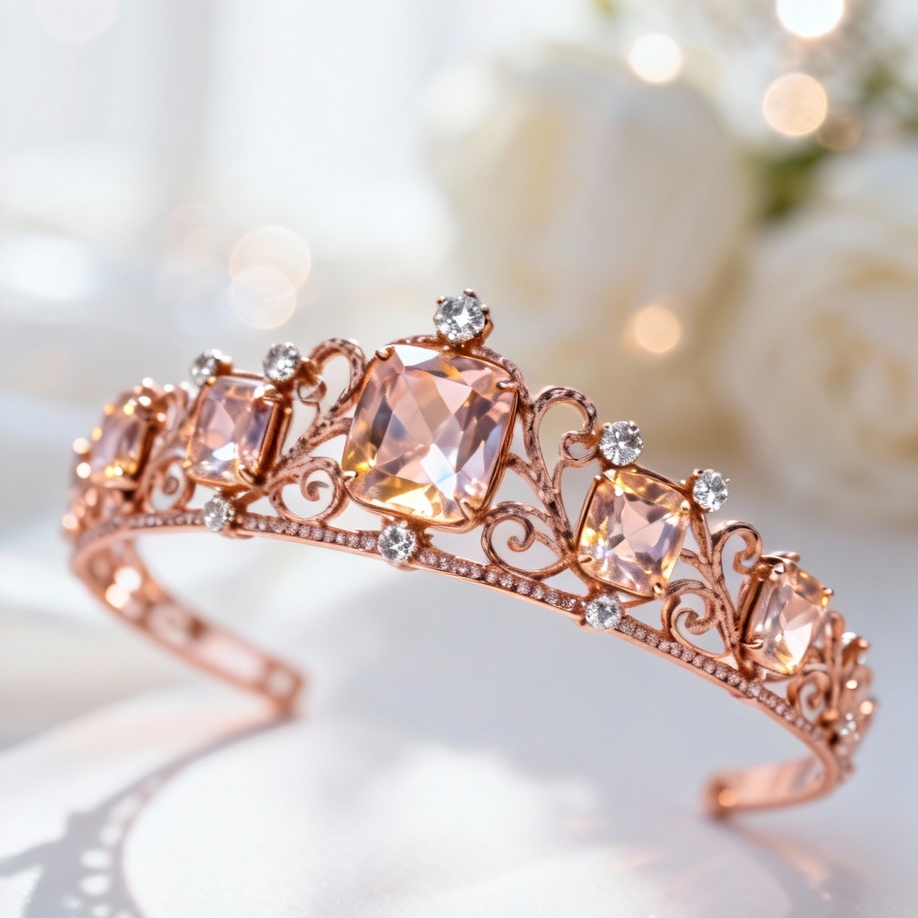 AI Rose Gold Bridal Tiara